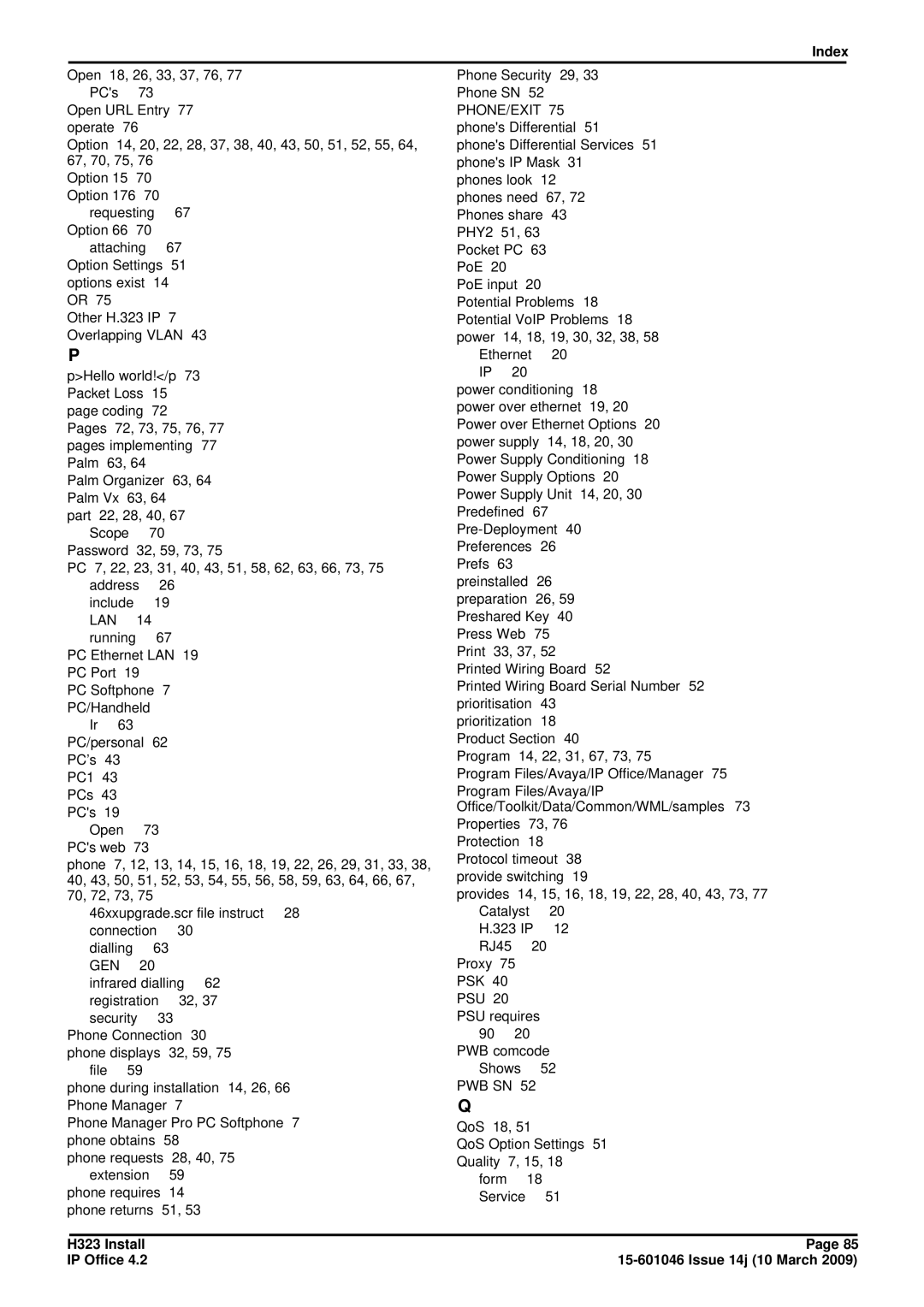 Avaya 4.2 manual Pwb Sn 