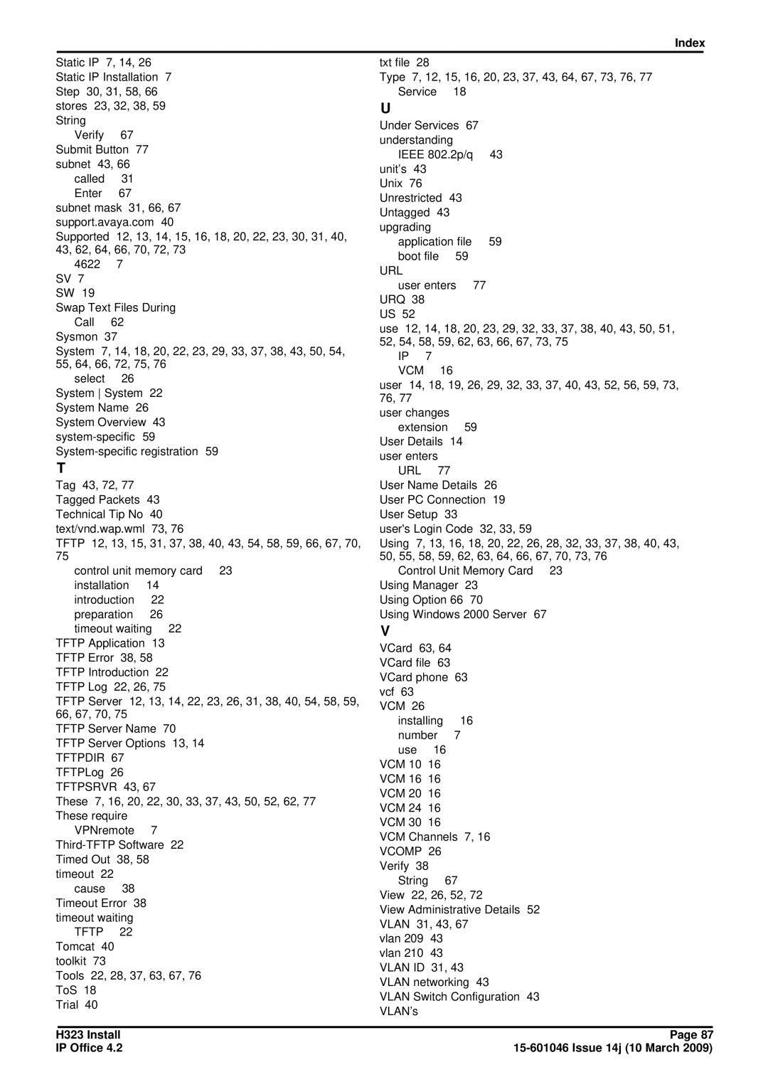 Avaya 4.2 manual Tftpdir 