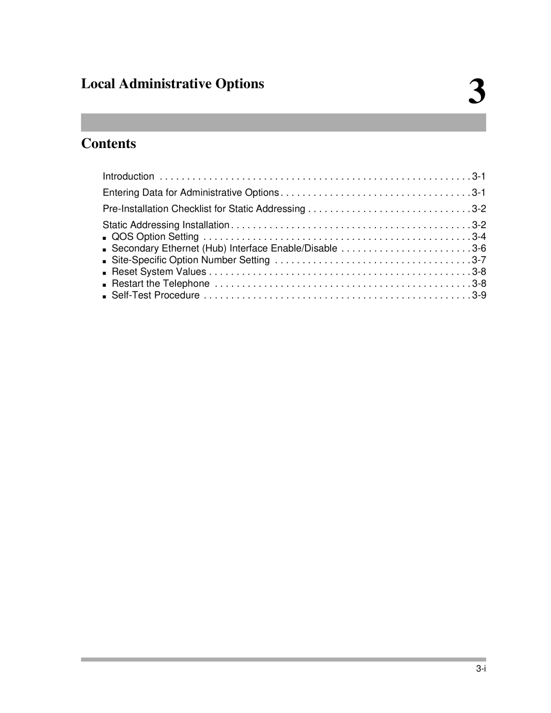 Avaya 4600 manual Local Administrative Options Contents 