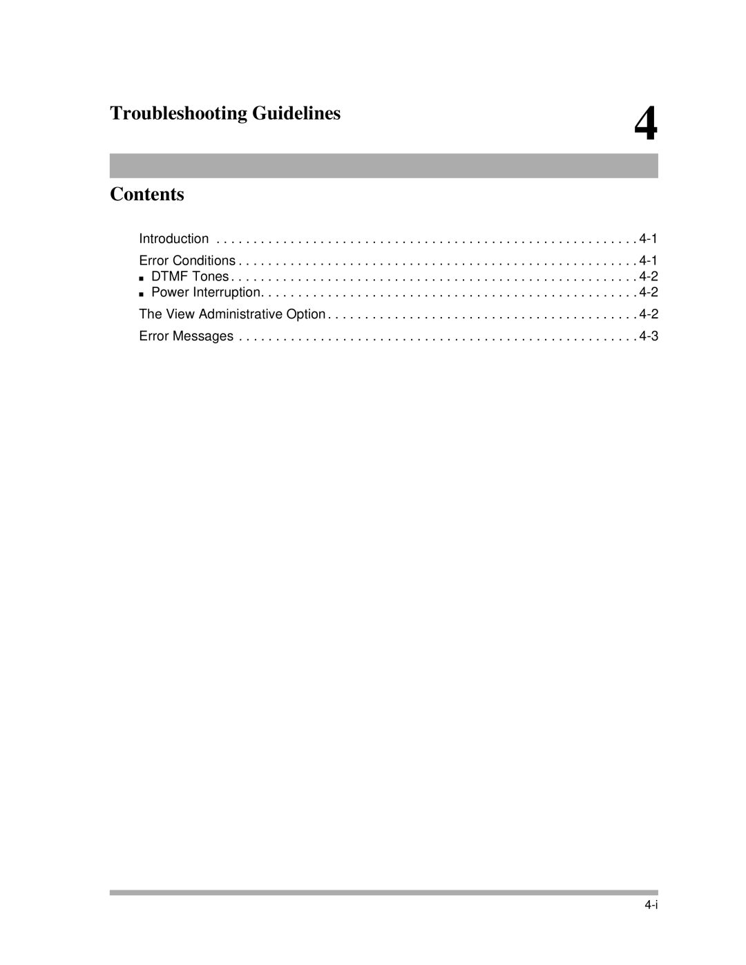 Avaya 4600 manual Troubleshooting Guidelines Contents 