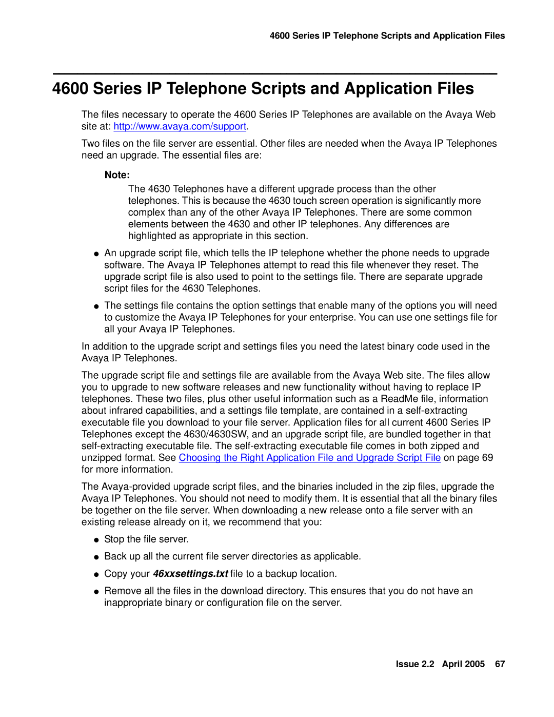 Avaya 4600 manual Series IP Telephone Scripts and Application Files 