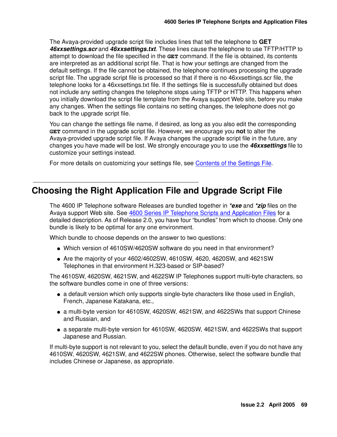 Avaya 4600 manual Choosing the Right Application File and Upgrade Script File 