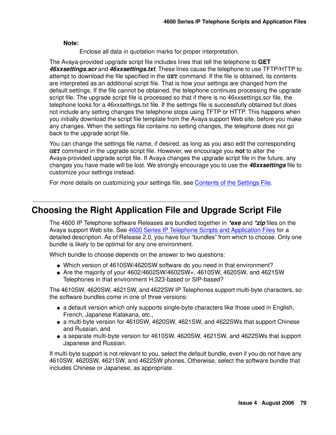 Avaya 4600 manual Choosing the Right Application File and Upgrade Script File 