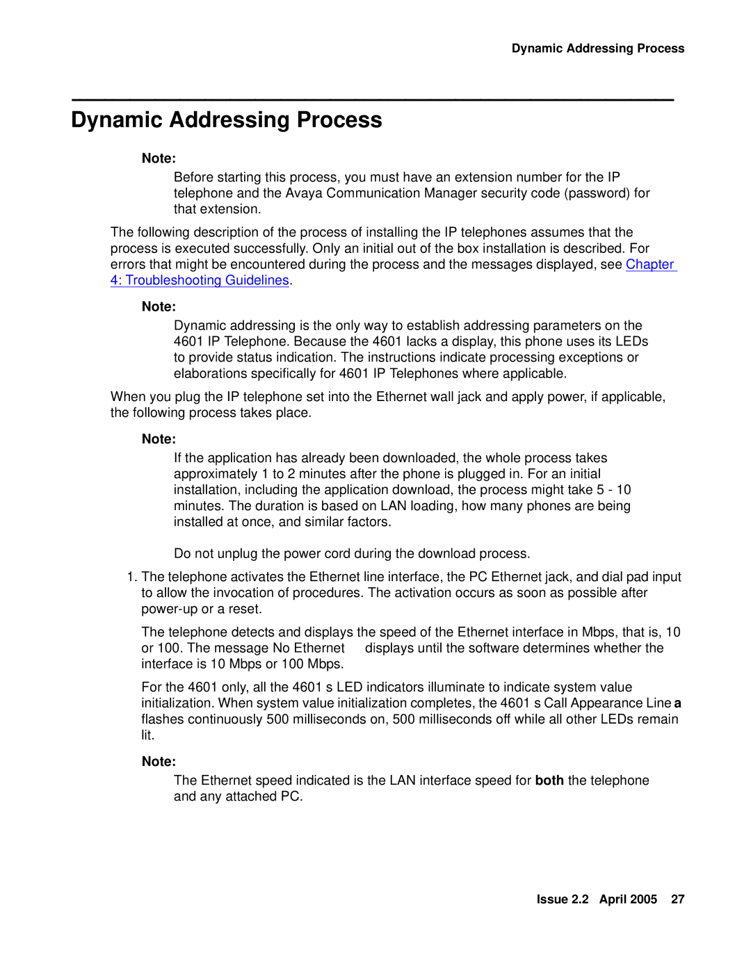 Avaya 4606, 4602SW, 4612, 4620SW, 4601, 4610SW manual Dynamic Addressing Process 