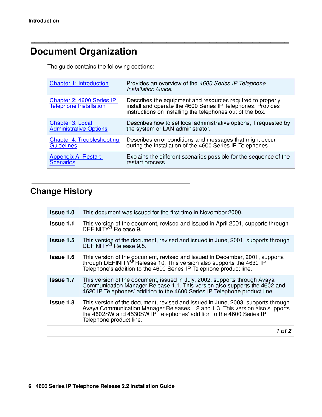 Avaya 4602SW, 4612, 4620SW, 4606, 4601, 4610SW manual Document Organization, Installation Guide 