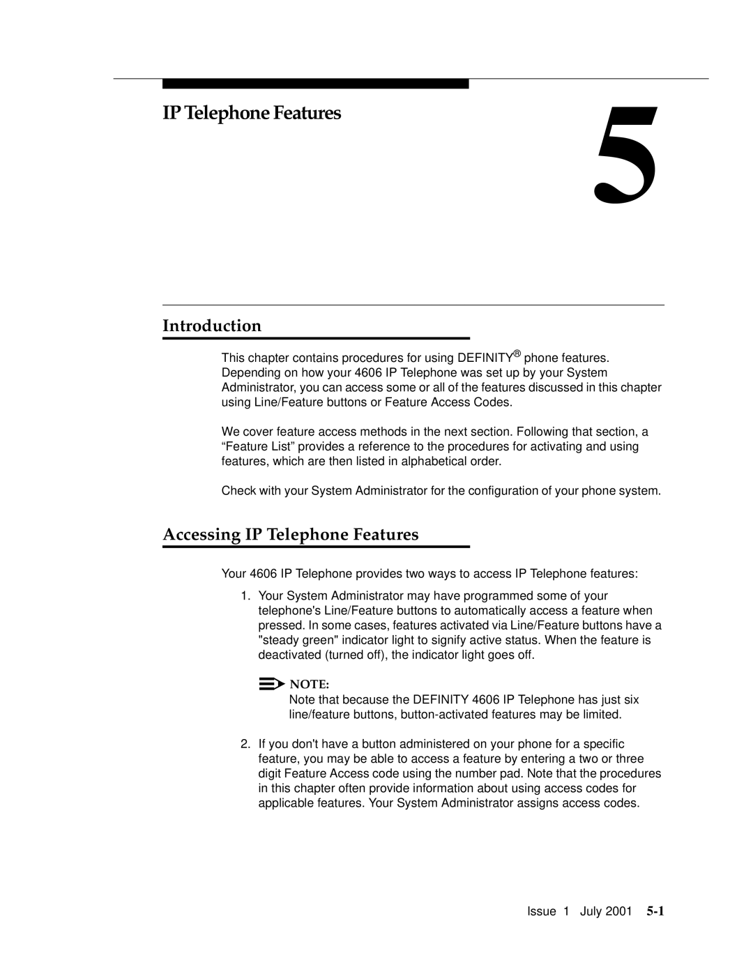 Avaya 4606 manual Accessing IP Telephone Features 