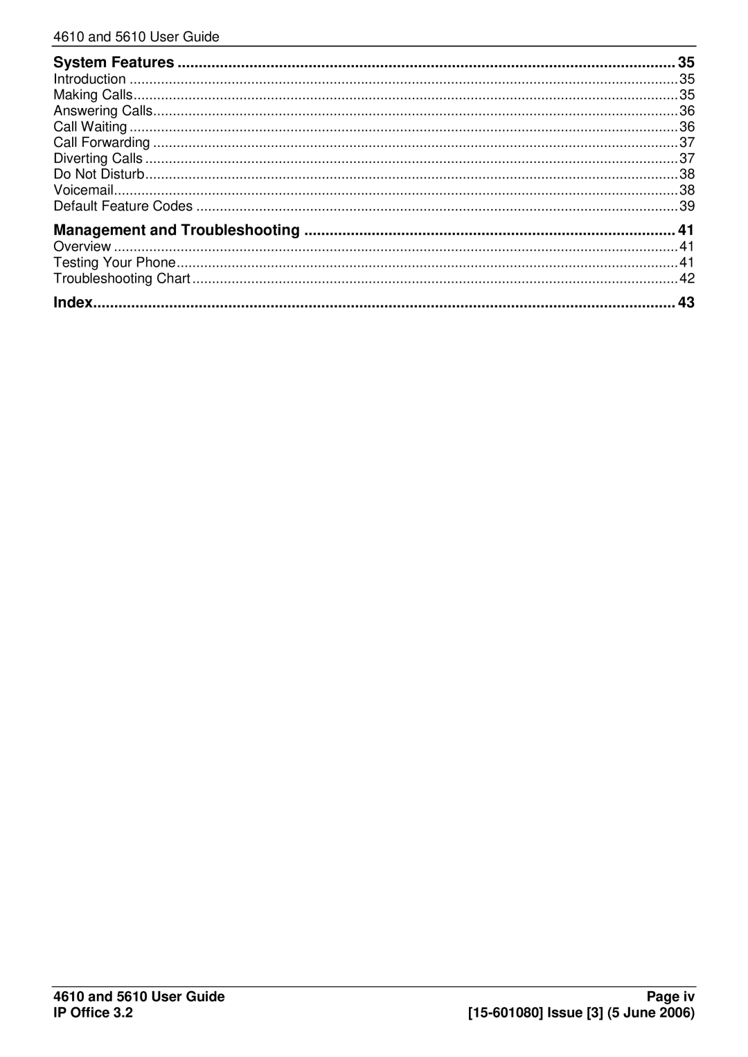 Avaya 4610, 5610 manual Management and Troubleshooting 