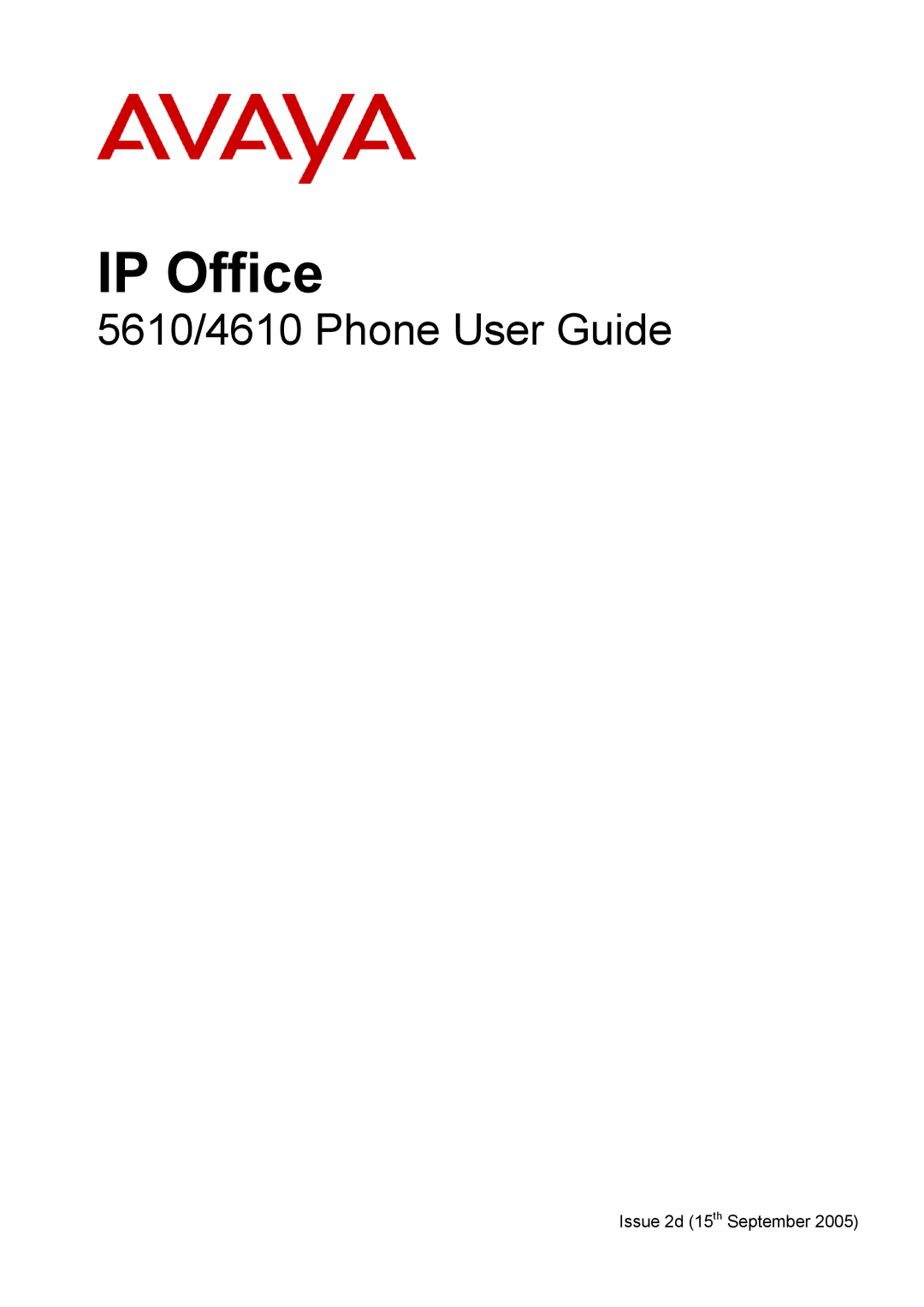 Avaya 5610, 4610 manual IP Office 