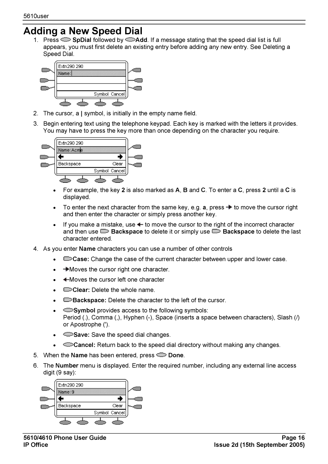 Avaya 4610, 5610 manual Adding a New Speed Dial 