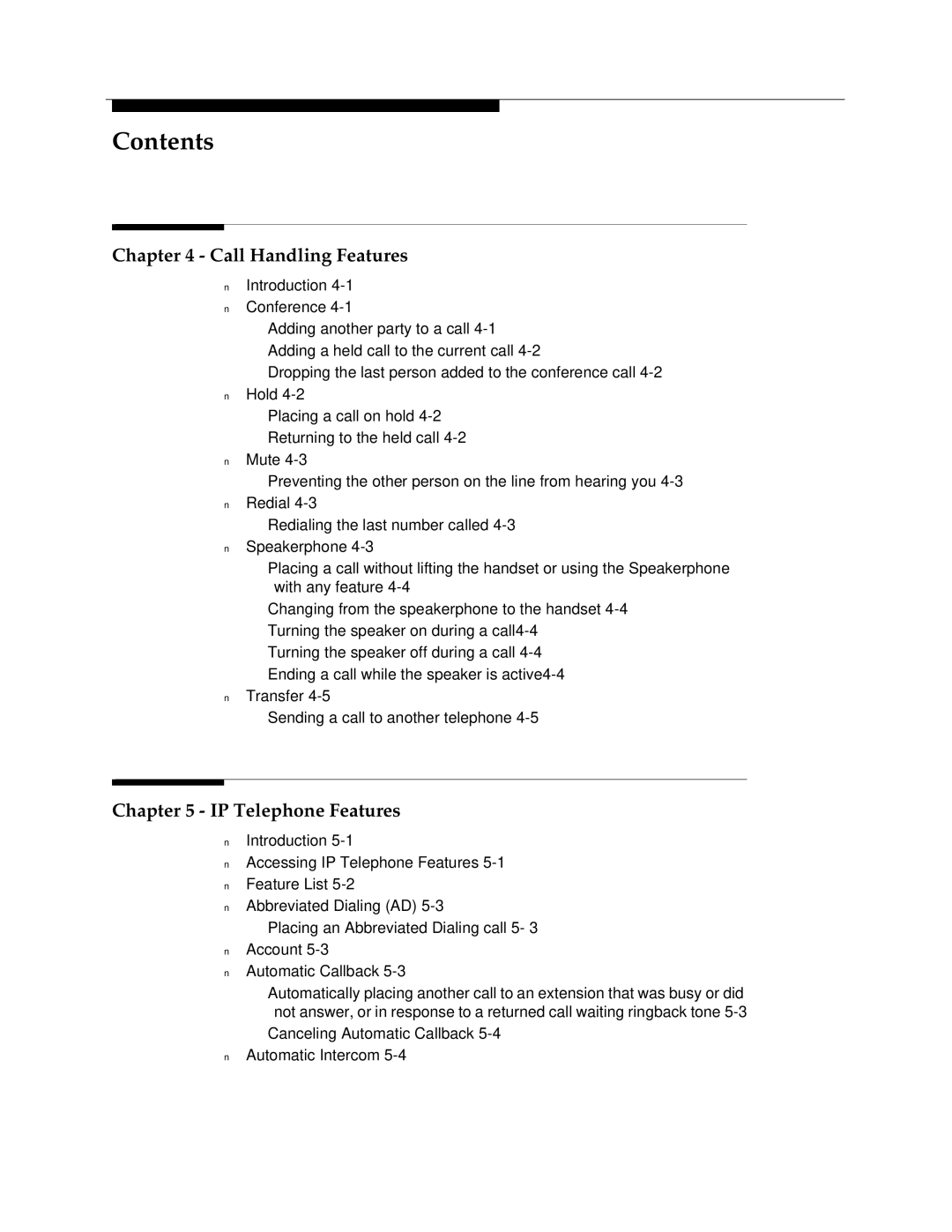 Avaya 4612 manual Call Handling Features 