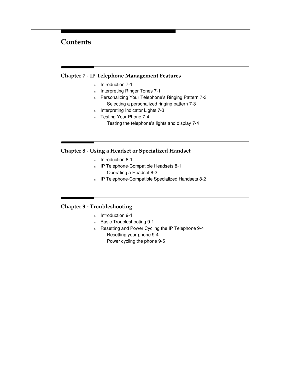 Avaya 4612 manual IP Telephone Management Features 