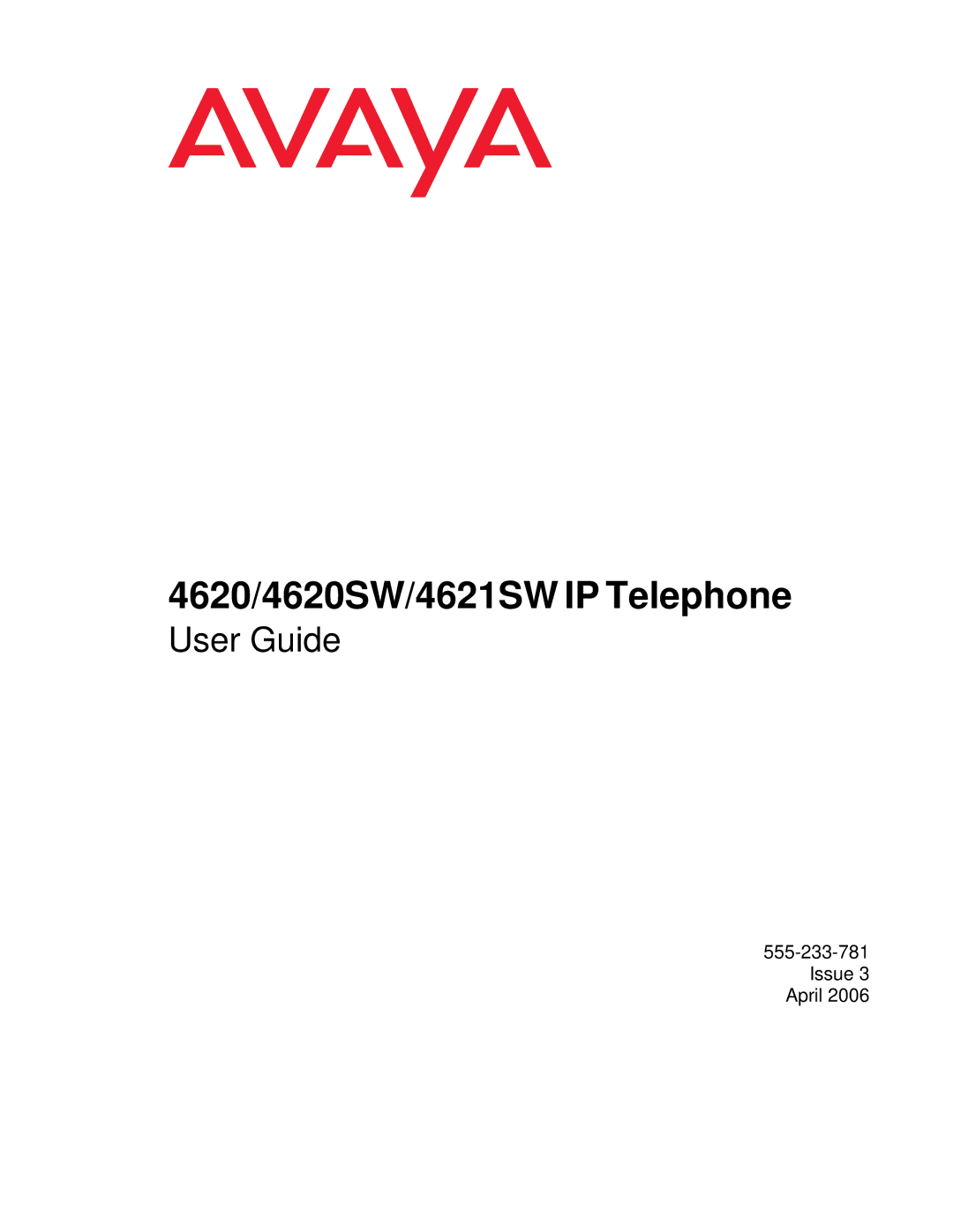 Avaya manual 4620/4620SW/4621SW IP Telephone 