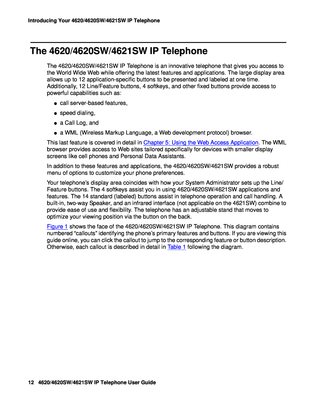 Avaya manual The 4620/4620SW/4621SW IP Telephone 