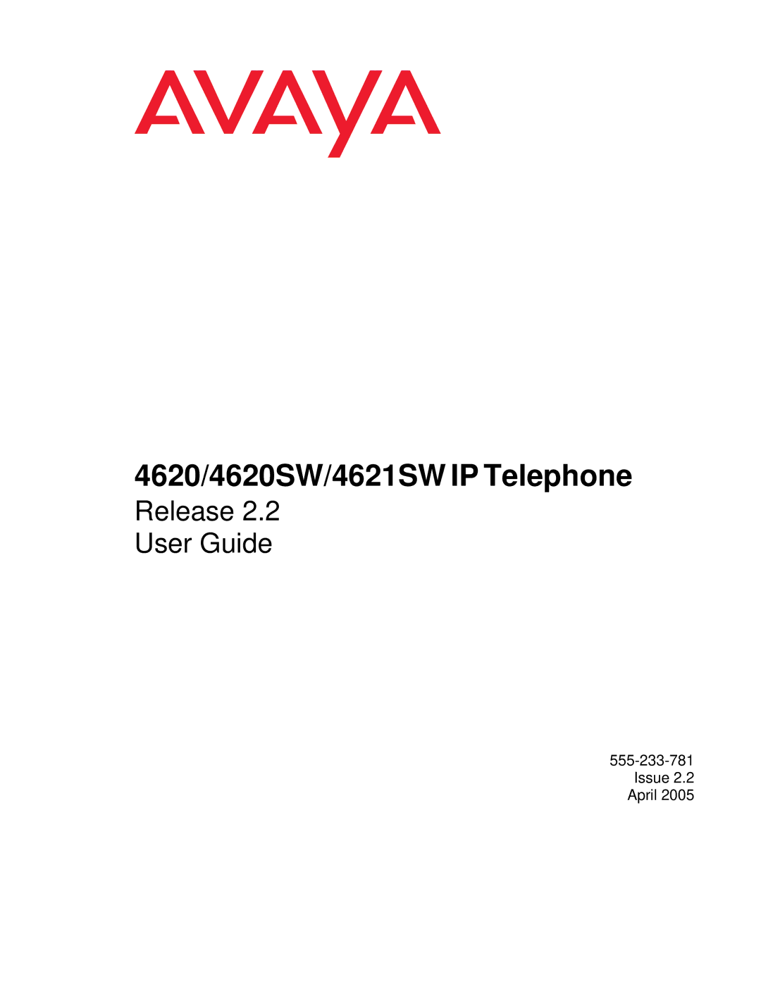 Avaya manual 4620/4620SW/4621SW IP Telephone 