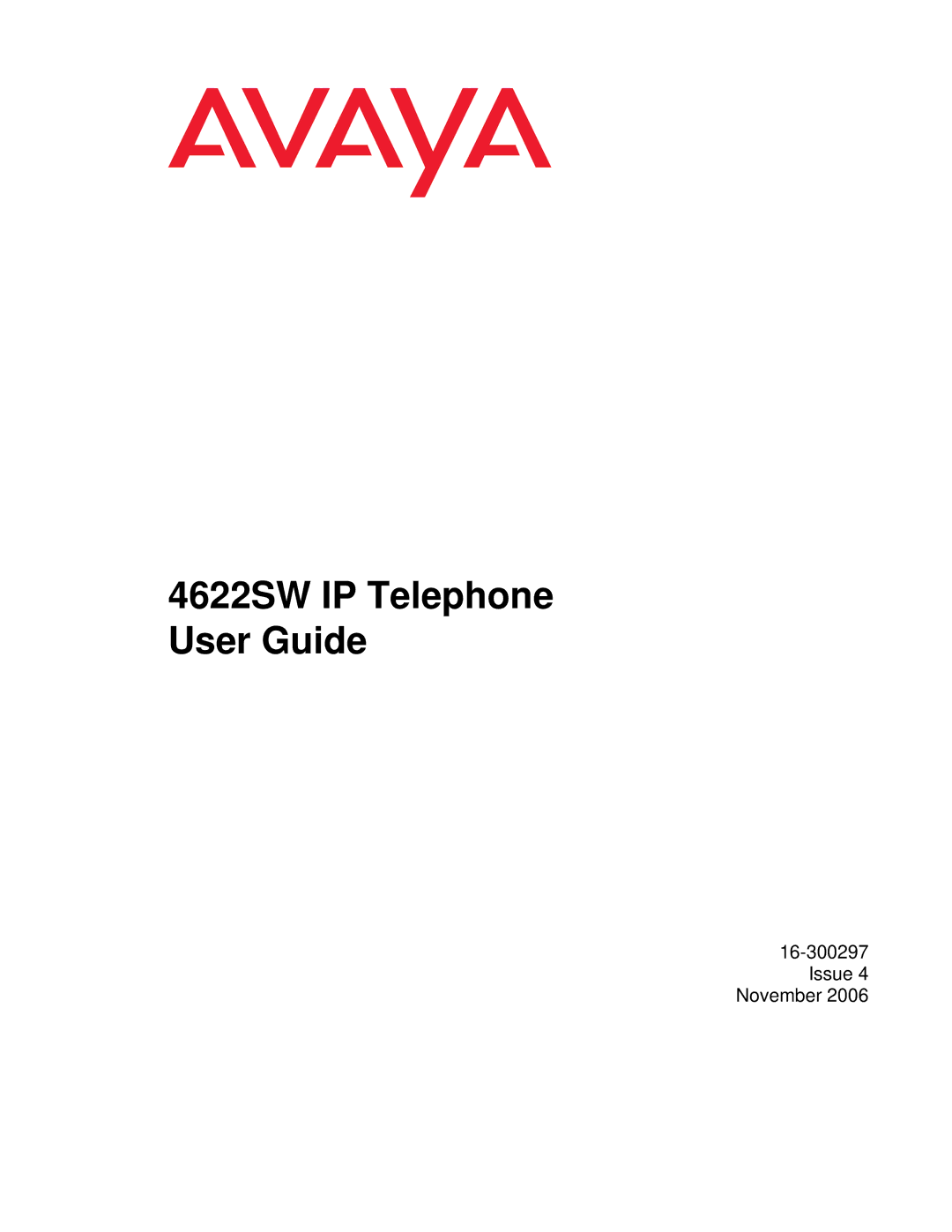 Avaya manual 4622SW IP Telephone User Guide 