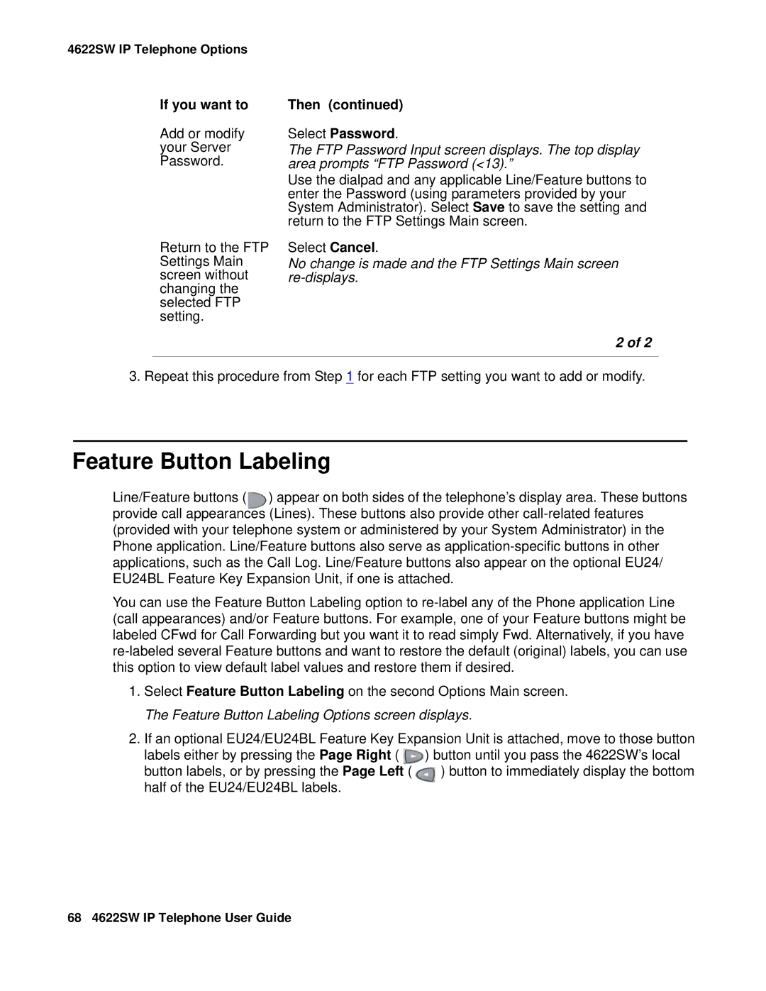 Avaya 4622SW IP manual Feature Button Labeling 