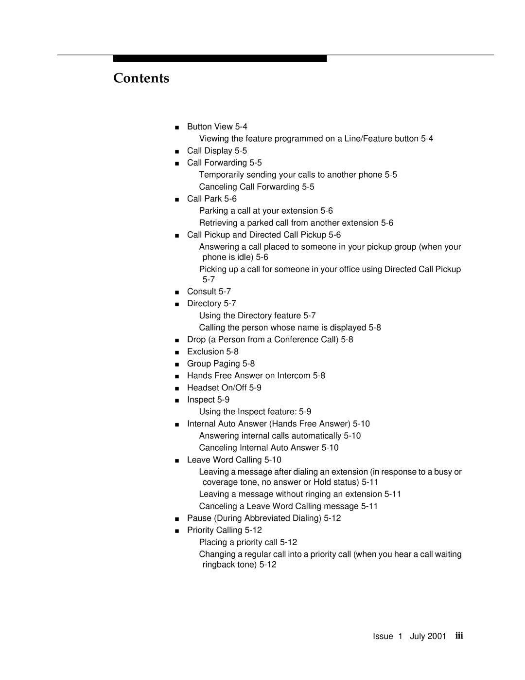 Avaya 4624 manual Contents 