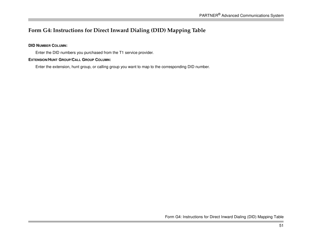 Avaya 518-456-161 manual Did Number Column 