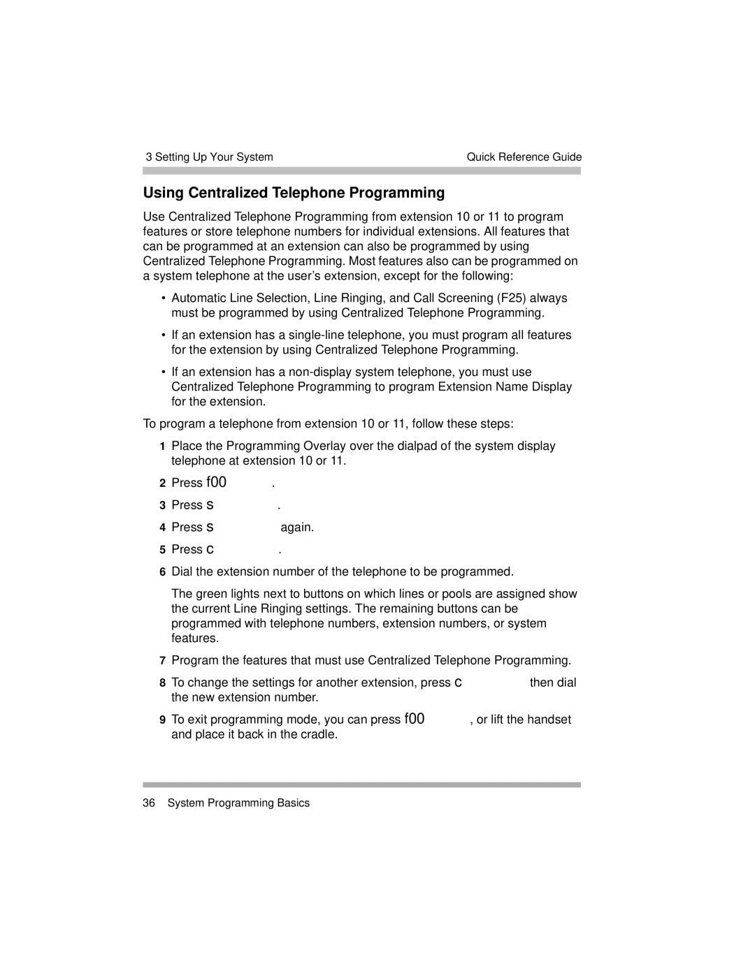 Avaya 518-456-804 manual Using Centralized Telephone Programming 