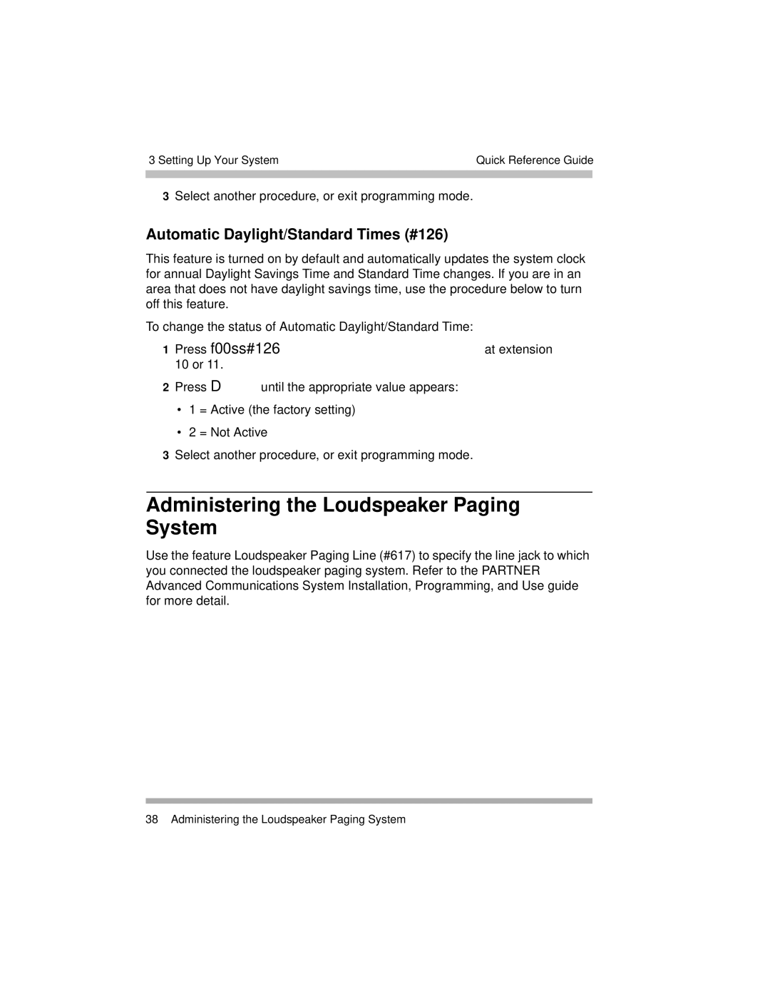 Avaya 518-456-804 manual Administering the Loudspeaker Paging System, Automatic Daylight/Standard Times #126 