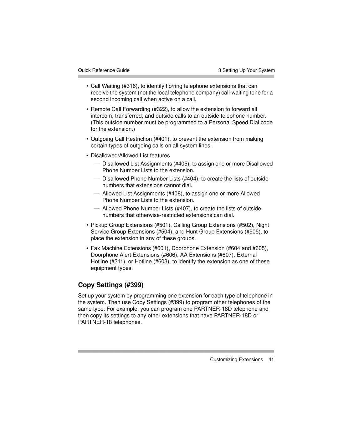 Avaya 518-456-804 manual Copy Settings #399 