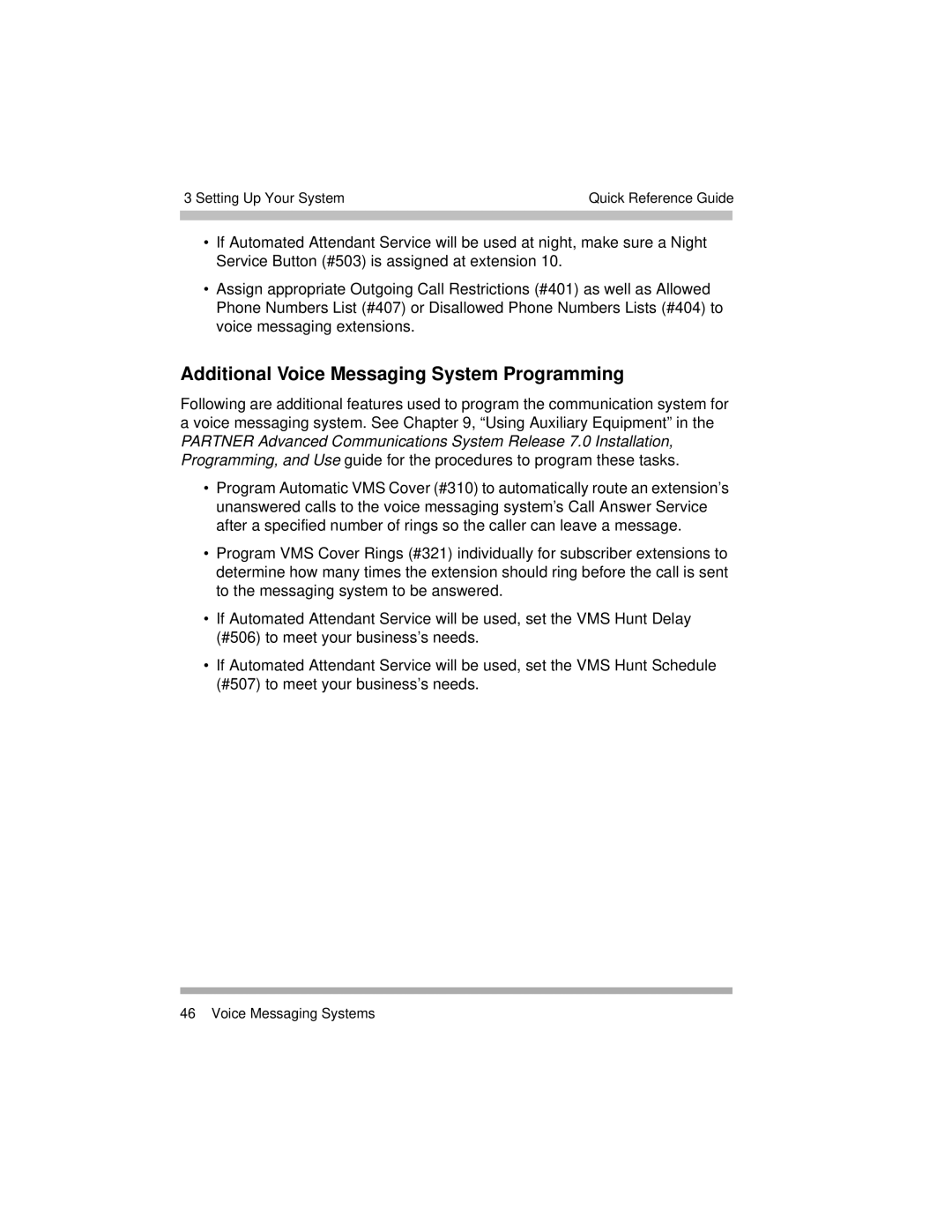 Avaya 518-456-804 manual Additional Voice Messaging System Programming 