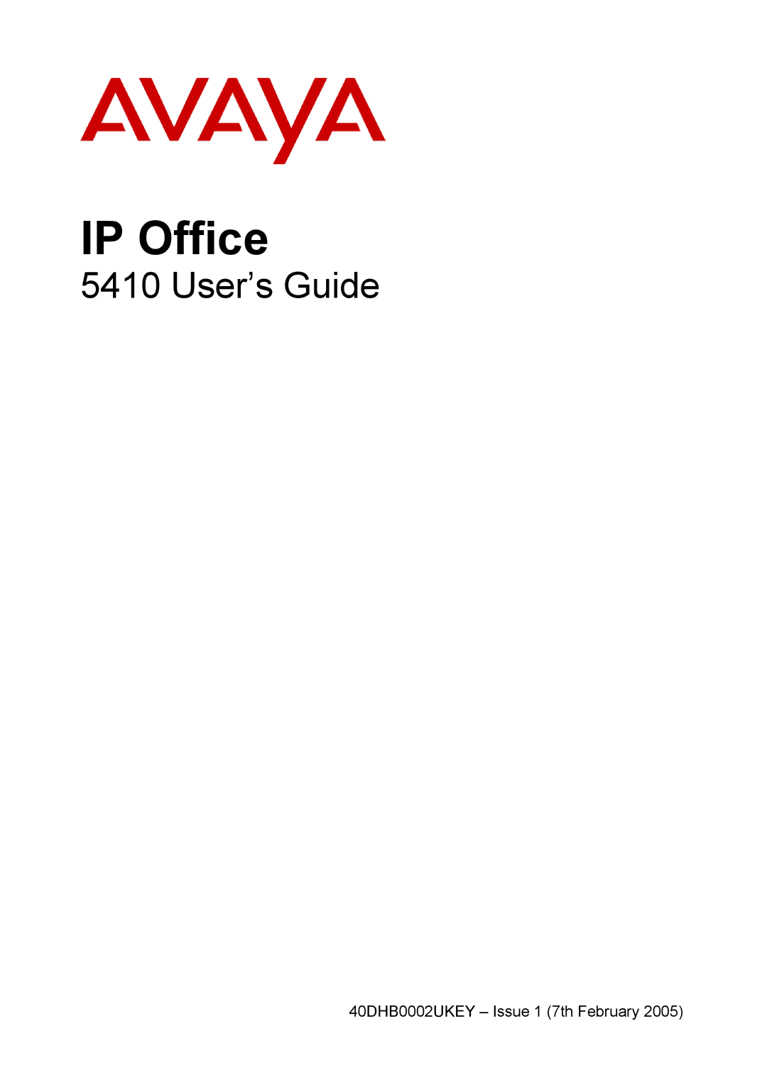 Avaya 5410 manual IP Office 