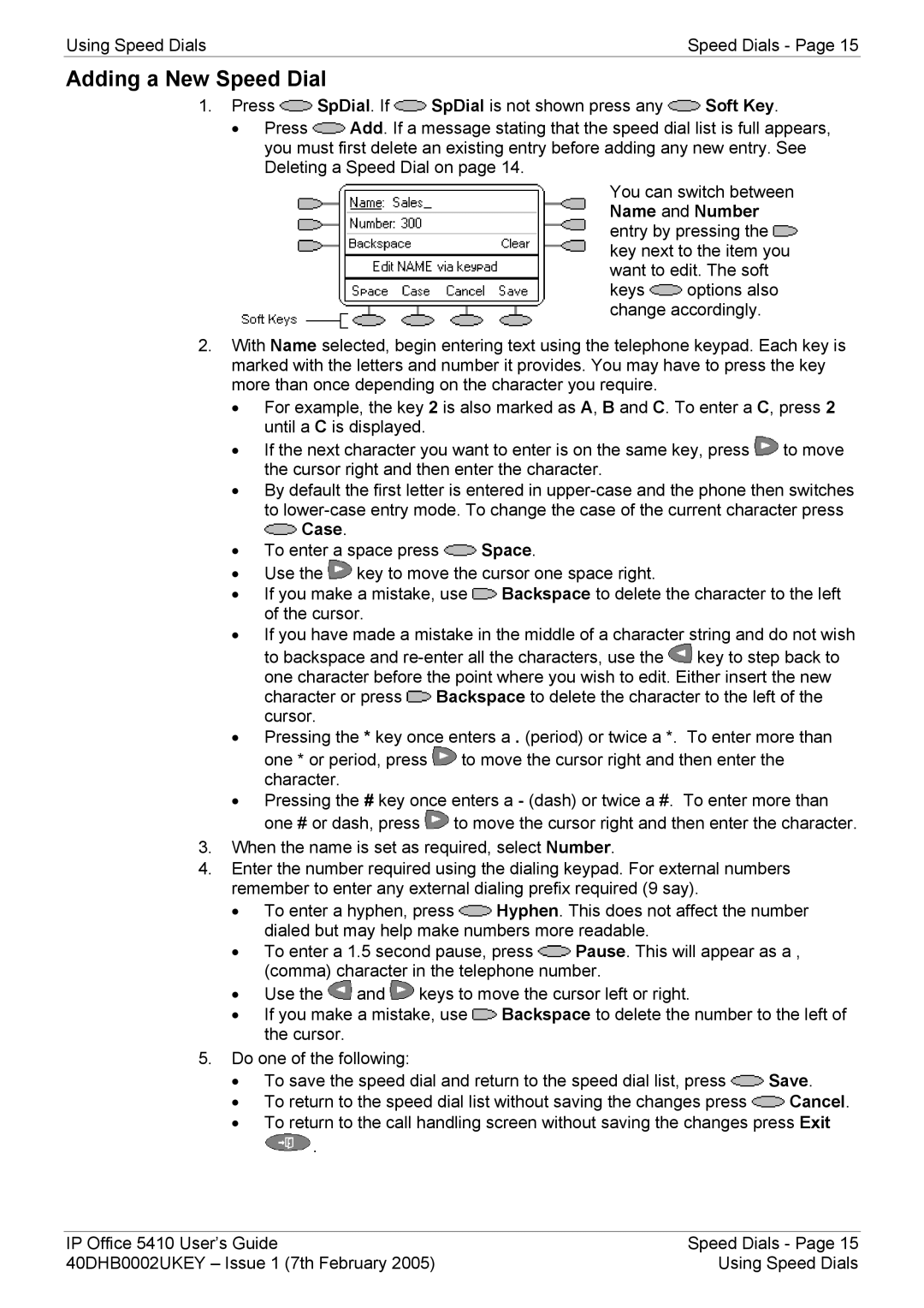 Avaya 5410 manual Adding a New Speed Dial 