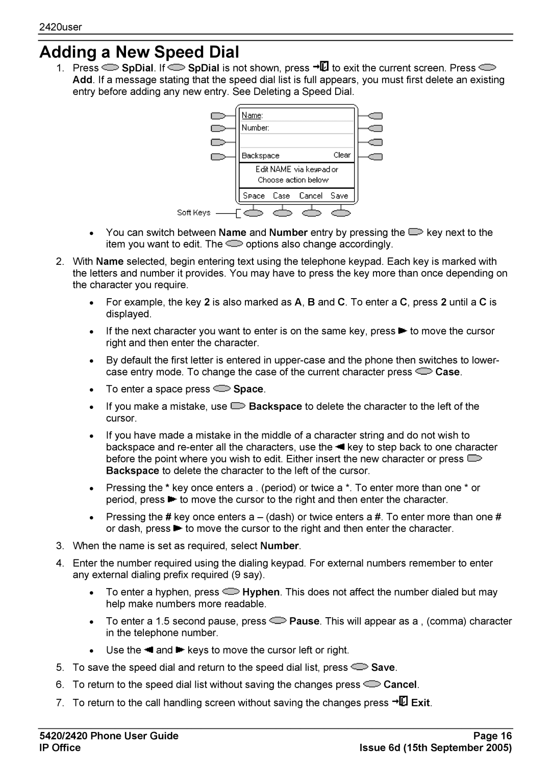 Avaya 5420 manual Adding a New Speed Dial 