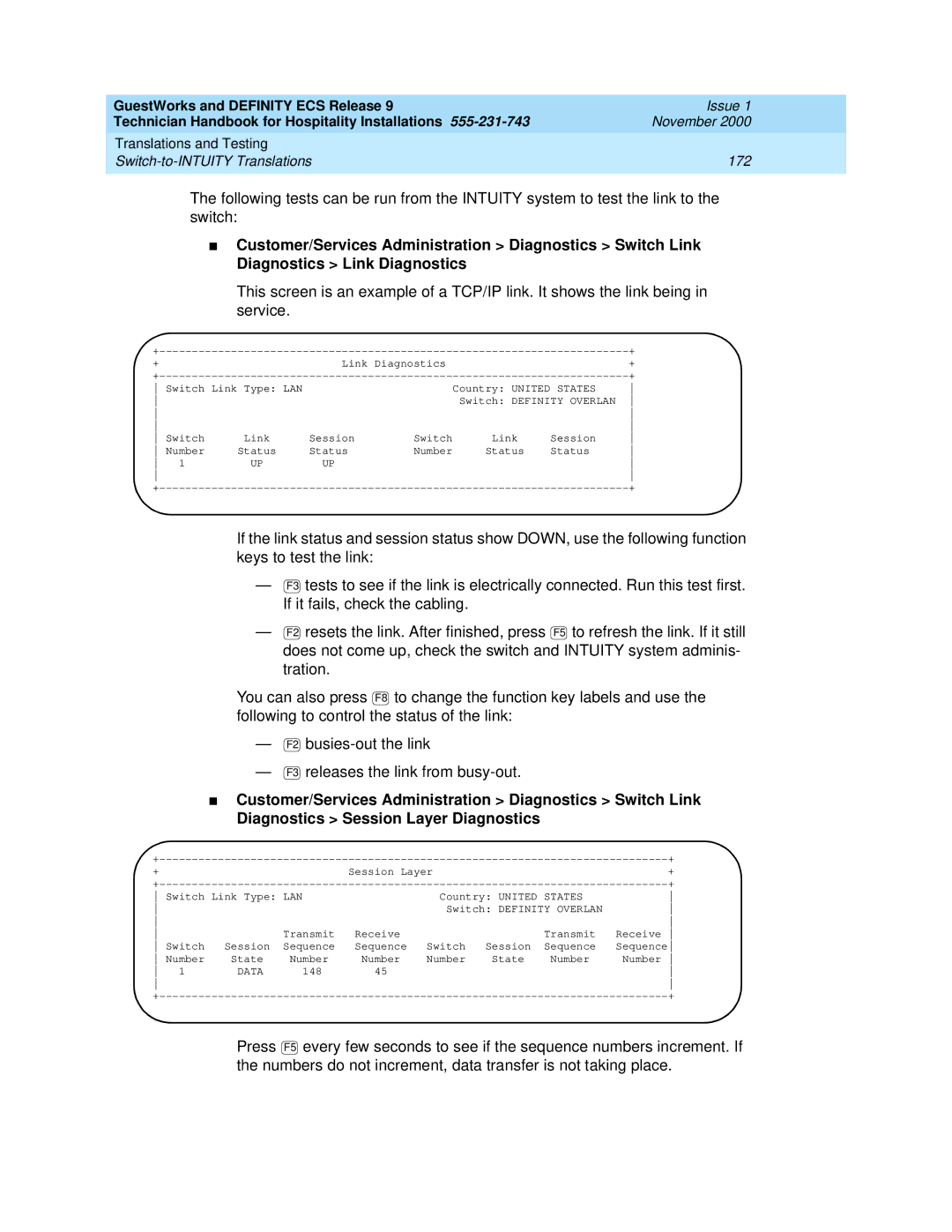 Avaya 555-231-743 manual Data 