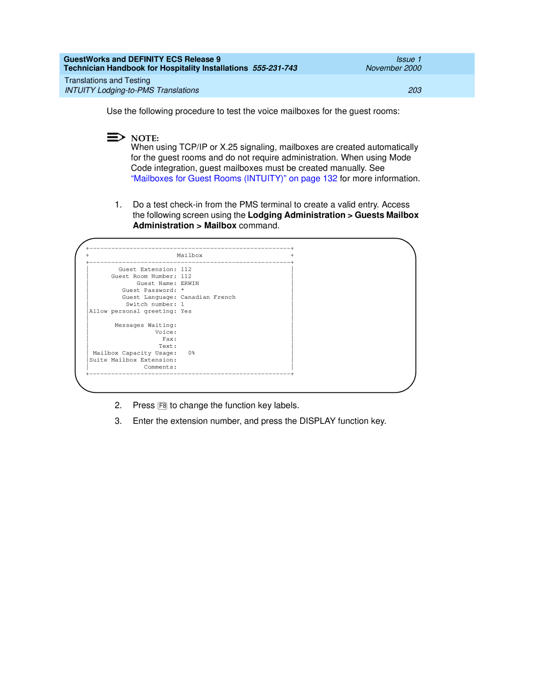 Avaya 555-231-743 manual Erwin 