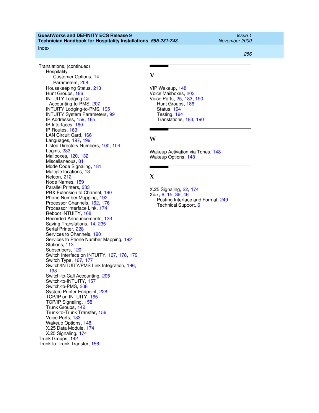 Avaya 555-231-743 manual Xiox, 6, 15, 39 