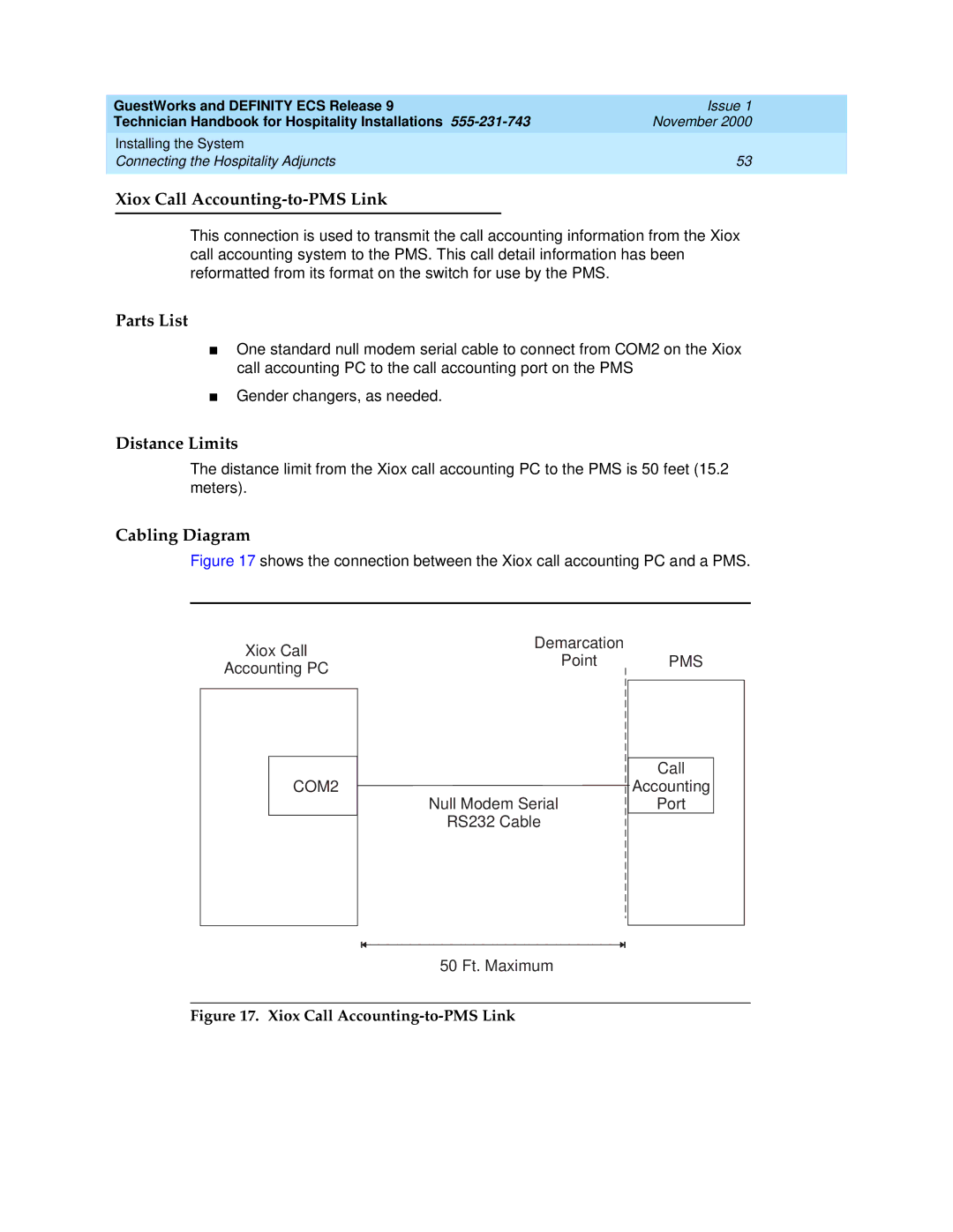 Avaya 555-231-743 manual Xiox Call Accounting-to-PMS Link, Pms 