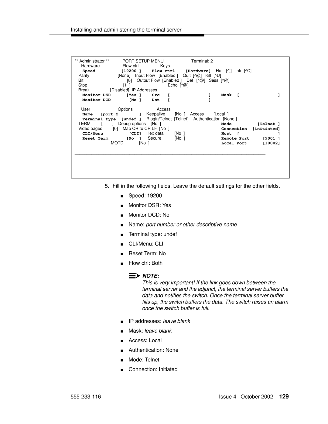 Avaya 555-233-116 manual Name port number or other descriptive name 