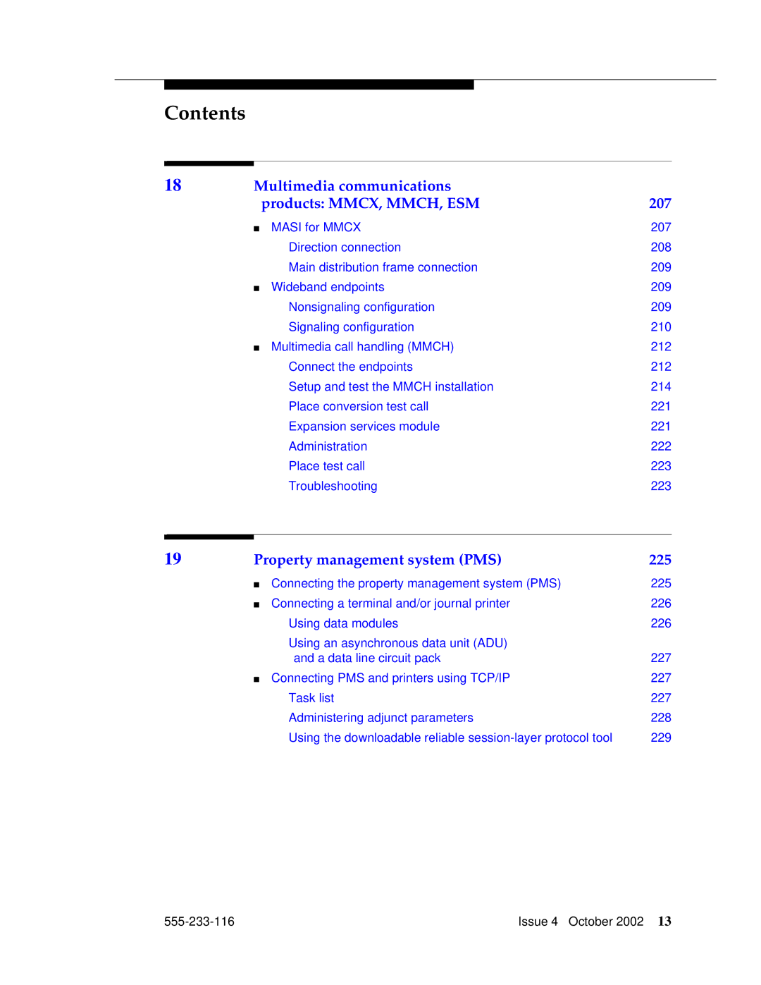 Avaya 555-233-116 manual Multimedia communications Products MMCX, MMCH, ESM 207 