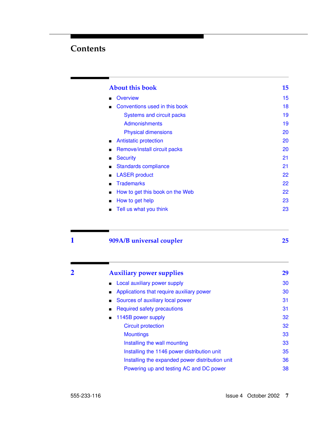 Avaya 555-233-116 manual Contents 