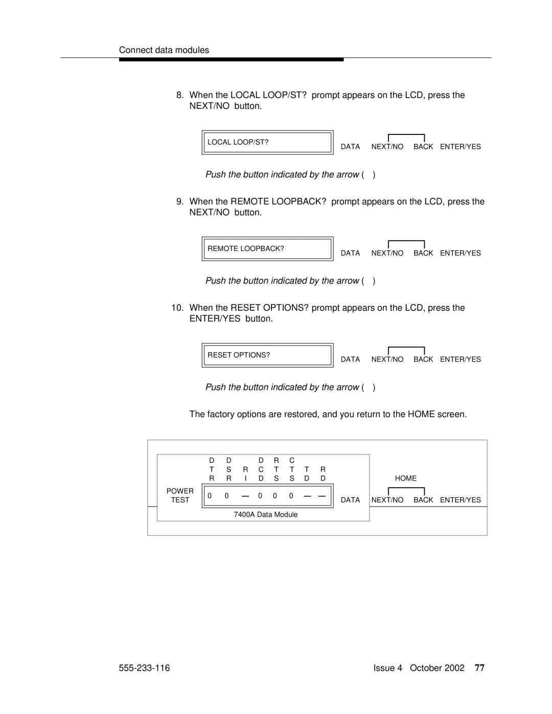 Avaya 555-233-116 manual Local LOOP/ST? 