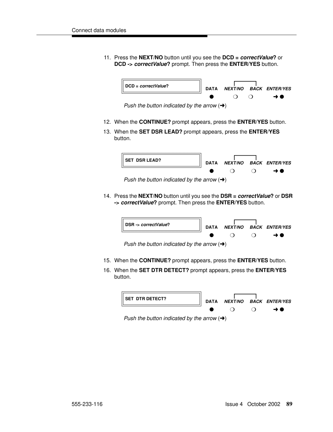 Avaya 555-233-116 manual DCD = correctValue ? 