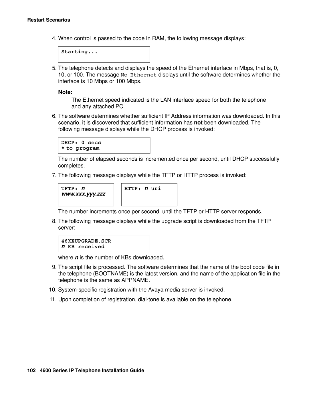 Avaya 555-233-128 manual 102 4600 Series IP Telephone Installation Guide 