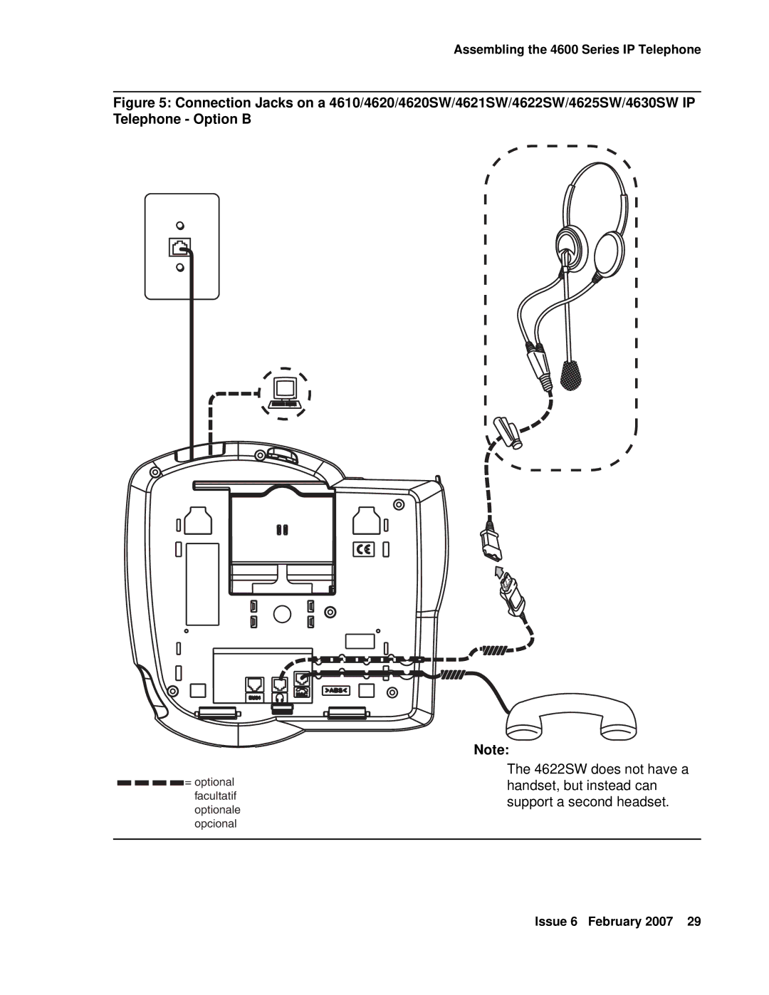 Avaya 555-233-128 manual Assembling the 4600 Series IP Telephone 