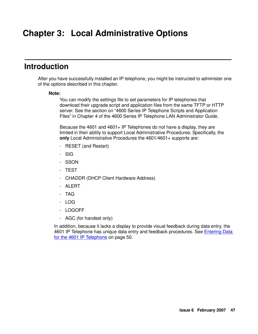 Avaya 555-233-128 manual Local Administrative Options 