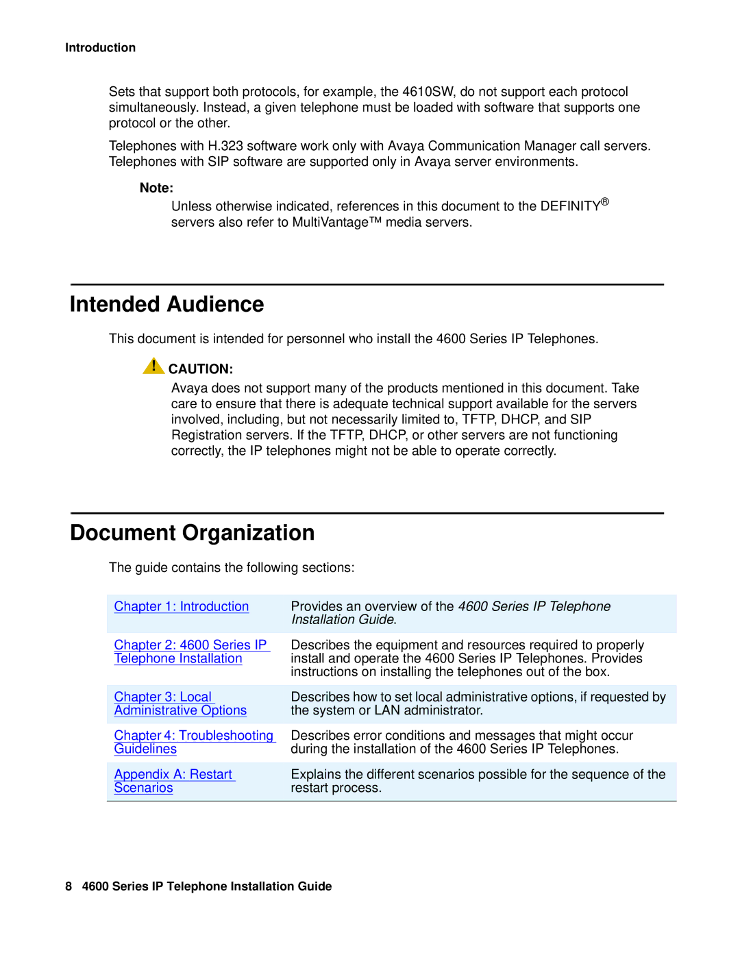 Avaya 555-233-128 manual Intended Audience, Document Organization, Installation Guide 