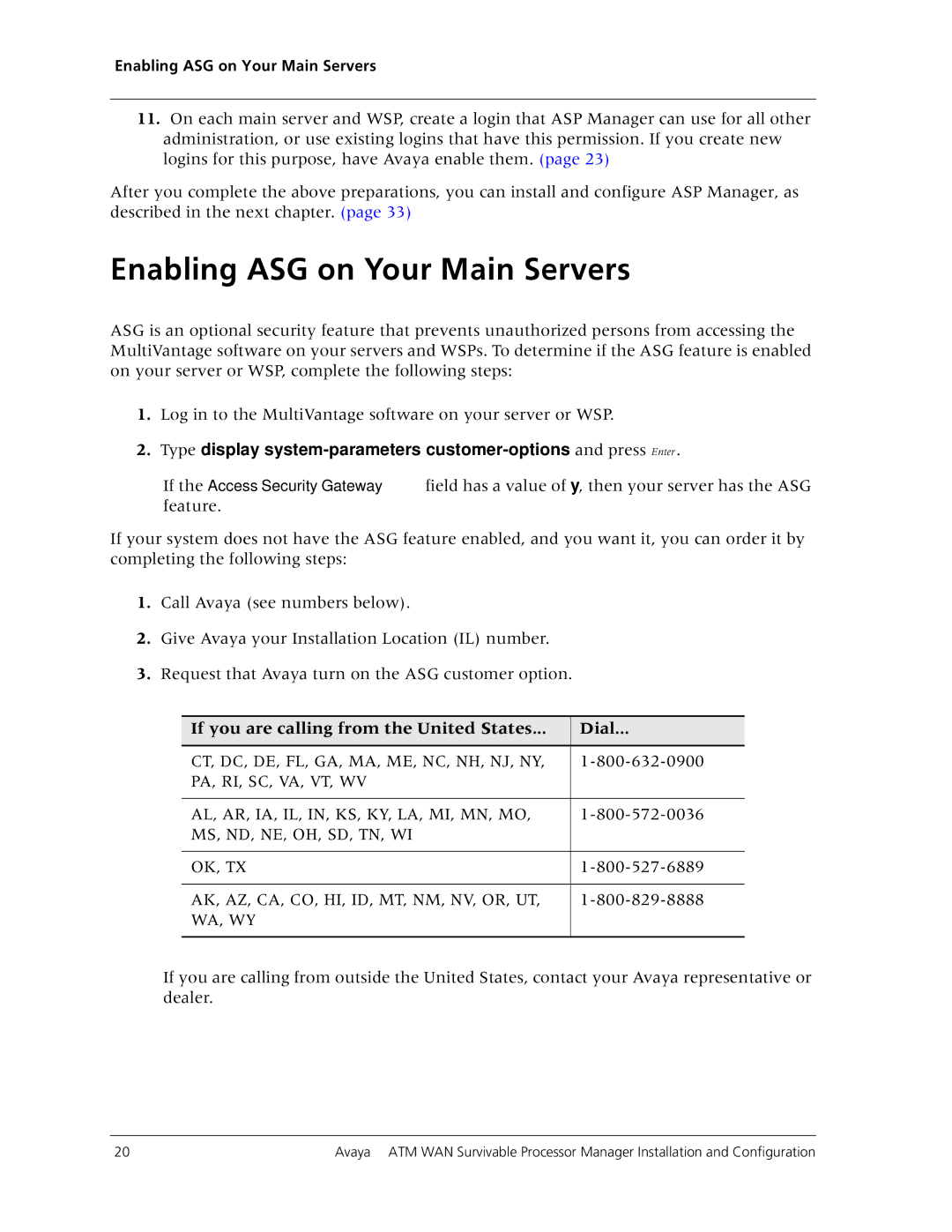 Avaya 555-233-223 manual REFPMRK%7+SR=SYV1EMR7IVZIVW, If you are calling from the United States Dial 