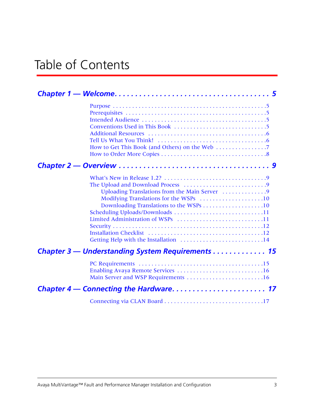 Avaya 555-233-223 manual Table of Contents 