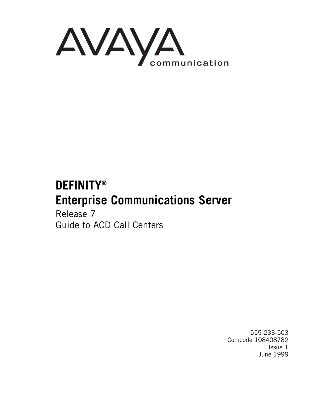 Avaya 555-233-503 manual Definity 