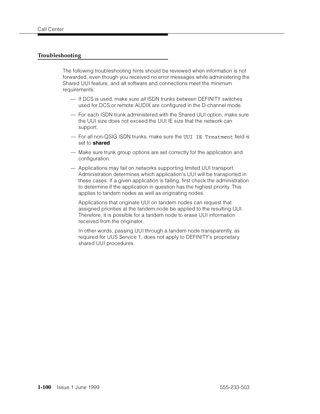 Avaya 555-233-503 manual Troubleshooting, Zzda4›apm’˜h˜Oad˜pm˜mF›§pc’˜’¤zzp›amV˜daha›F=˜˜›m’zp›˜, 100’’¤F˜s˜¤mF˜snnn˜ 