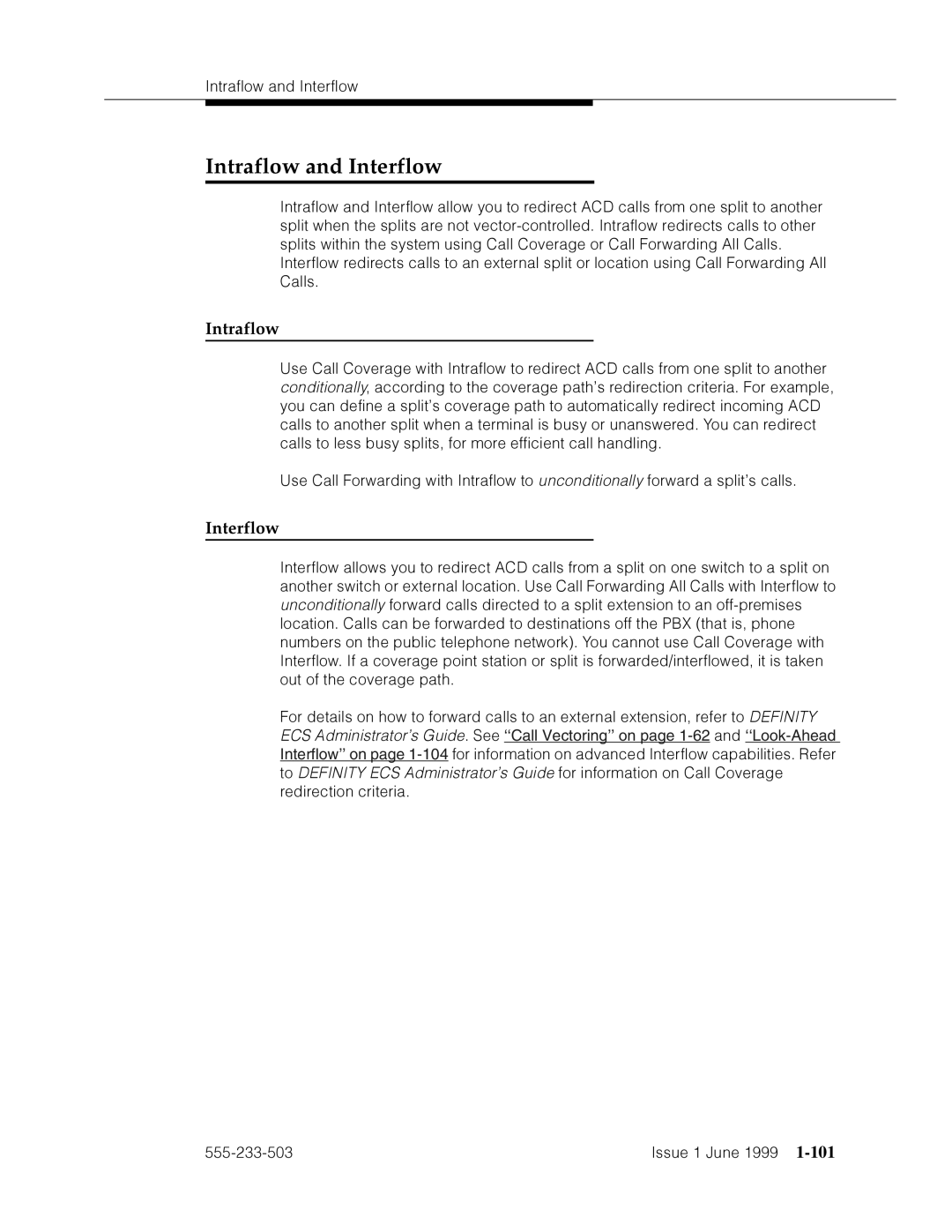 Avaya 555-233-503 manual Intraflow and Interflow, ’F˜dd˜p§=amV˜§a›˜m›Odp§˜›p˜¤m4pm=a›apmdd˜Op§=˜˜’zda›Œ’˜4dd’ 