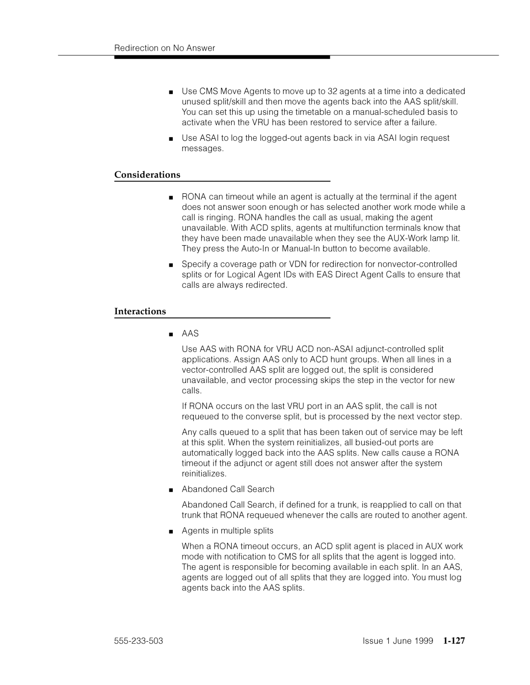 Avaya 555-233-503 manual Considerations, VFm›’˜am˜h¤d›azdF˜’zda›’ 