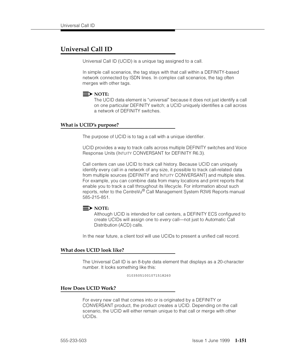 Avaya 555-233-503 manual Universal Call ID, What is UCID’s purpose?, What does Ucid look like?, How Does Ucid Work? 