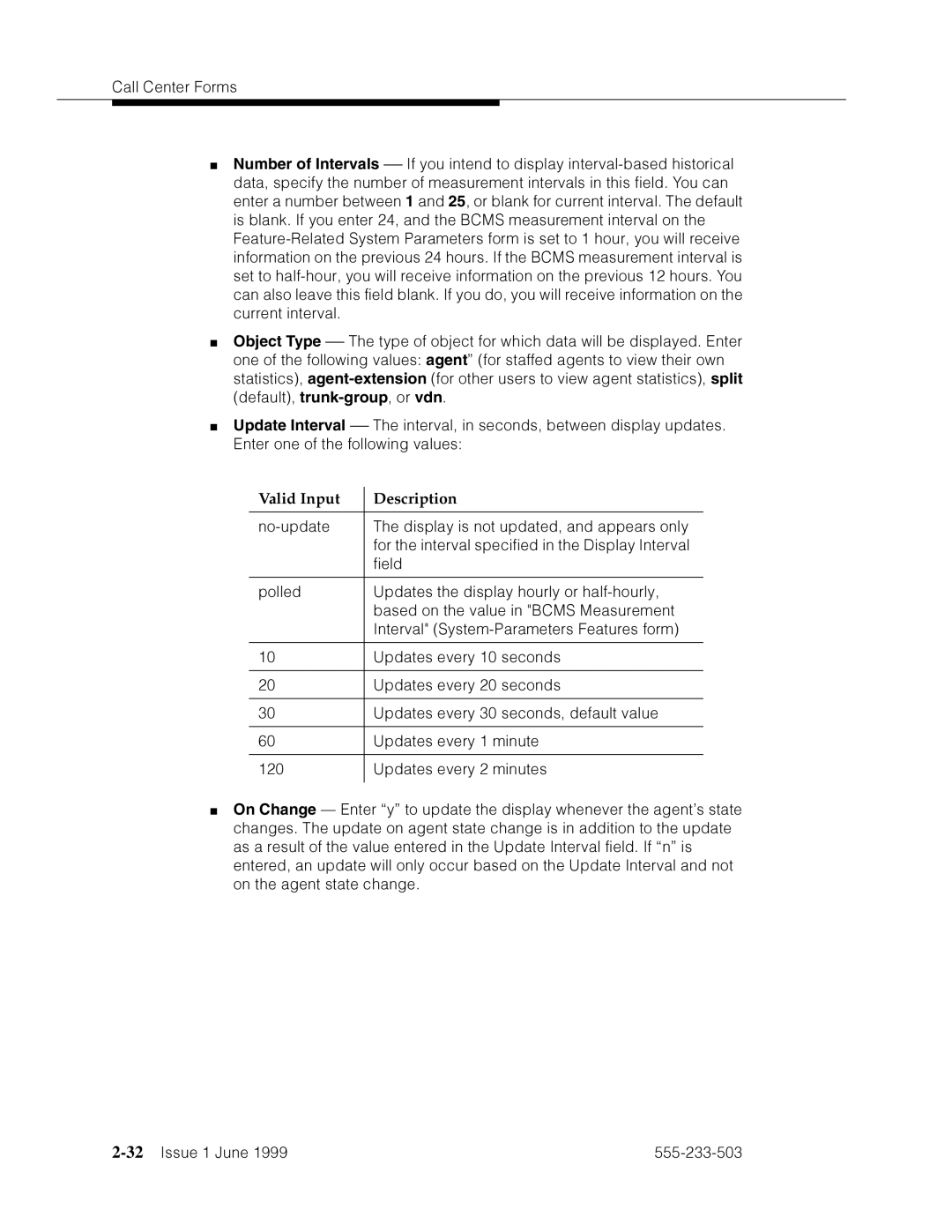 Avaya 555-233-503 manual Valid Input Description, Mp¤z=›F ˜=a’zd˜a’˜mp›˜¤z=›F=˜m=˜zzF’˜pmd˜, OaFd= 